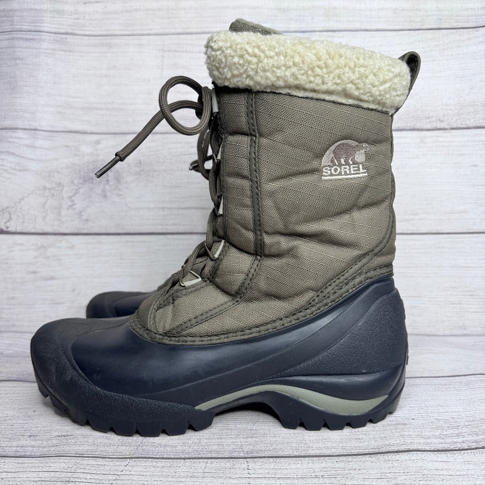 Sorel Cumberland Womens size‎ 7.5 Winter Boots Green Black Insulated NL1436-969